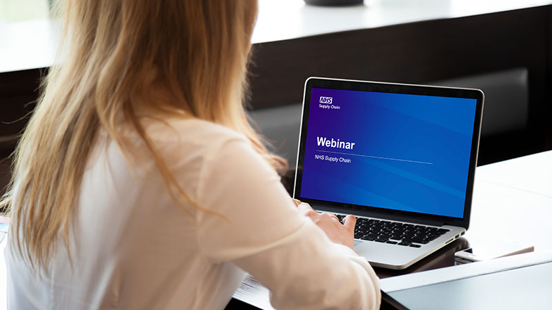image of laptop displaying a webinar slide