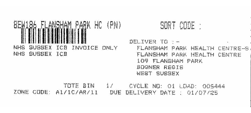 Delivery Label Before