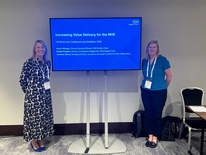 Image of Alison Allsopp and Natalie Royston at the HFMA 2025 conference