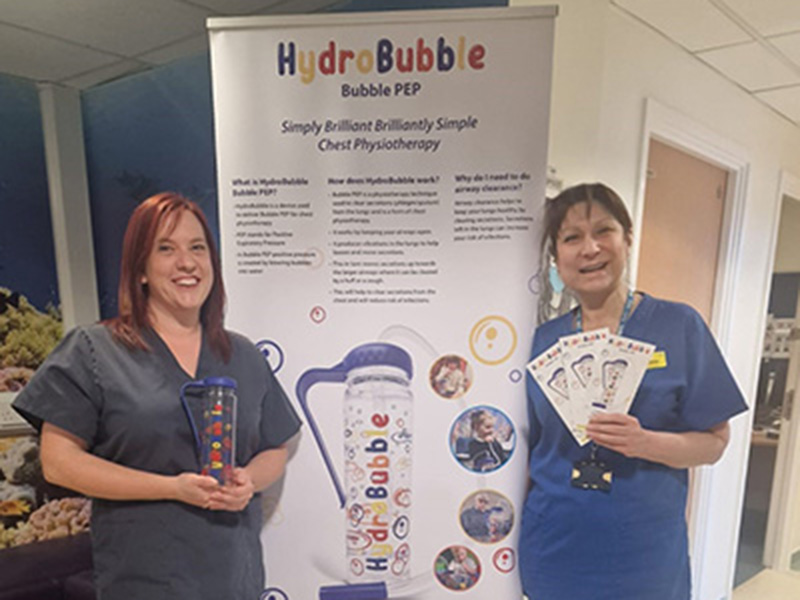 HydroBubble Bubble Pep physiotherapy, supporting respiratory patients and children with Cystic Fibrosis