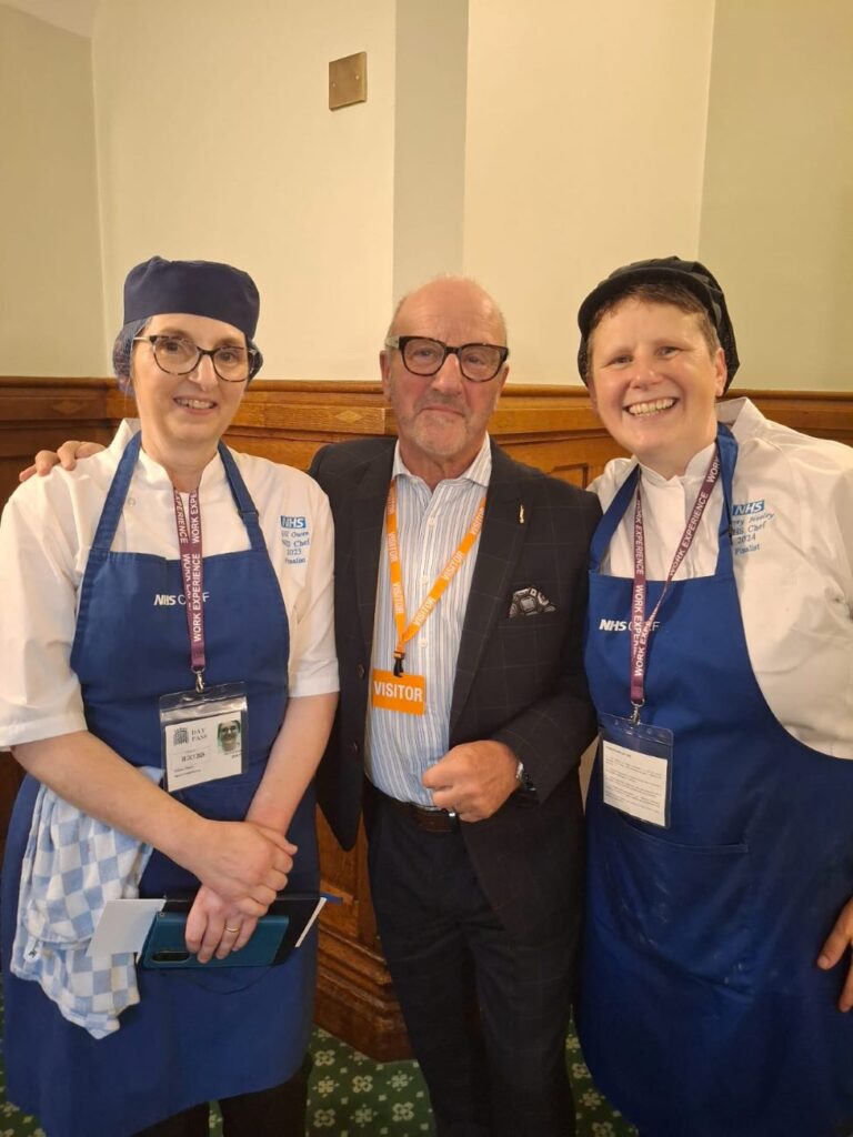 NHS chefs: Agnes Hunt, Gill Owen and Nick Vadis, Culinary Ambassador for NHS Supply Chain: Food NHS chefs: Kerrey Healey, Gill Owen and Nick Vadis, Culinary Ambassador for NHS Supply Chain: Food