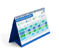 The Multi Trust Aggregation (MTA) Calendar shown as a desk calendar with the key dates highlighted in shades of blue and green.