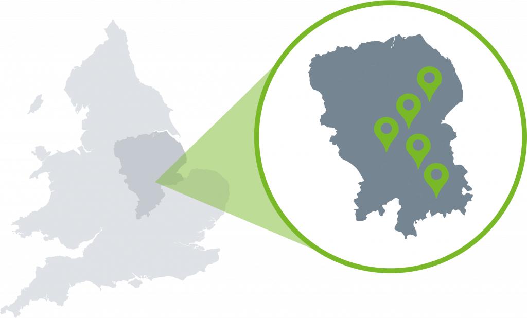 Map Image of Five Midlands Trusts