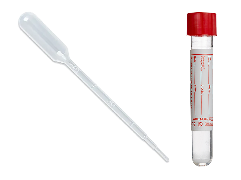 Pipette and 10ml urine collection tube Pipette and 10ml urine collection tube