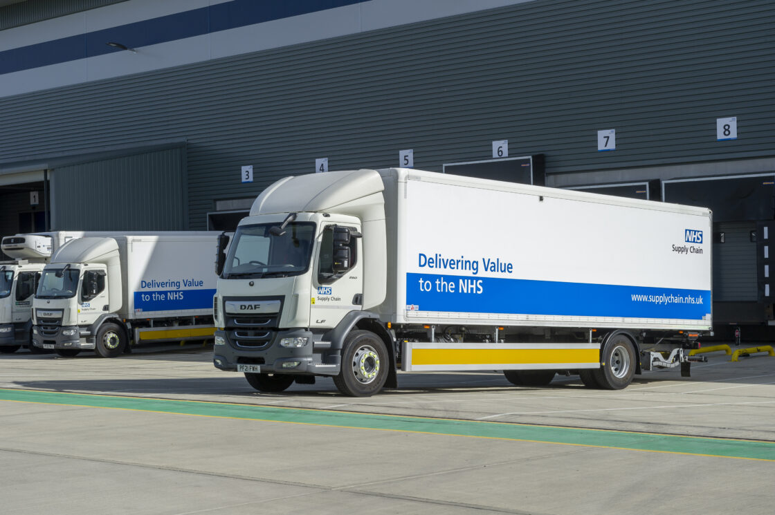 NHS Supply Chain Lorry at Warehouse