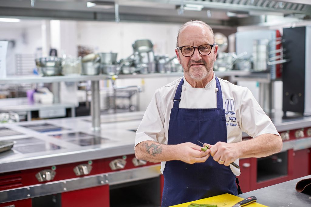 Chef Nick Vadis in kitchen