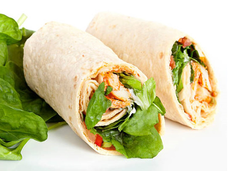Chicken and salad wrap
