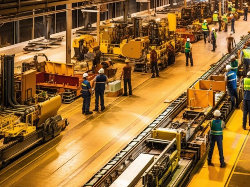 factory workers production line machinery factory workers production line machinery