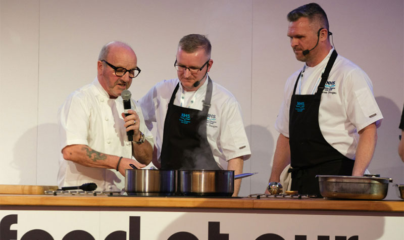Nick Vadis and other chefs at a training event