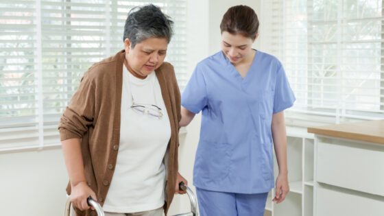 Patient rehabilitation clinician healthcare practitioner physio walking frame