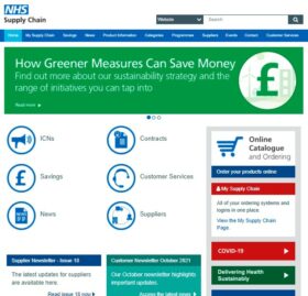 Previous NHS Supply Chain Website Screenshot Image