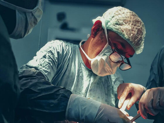 Surgeon performing a procedure