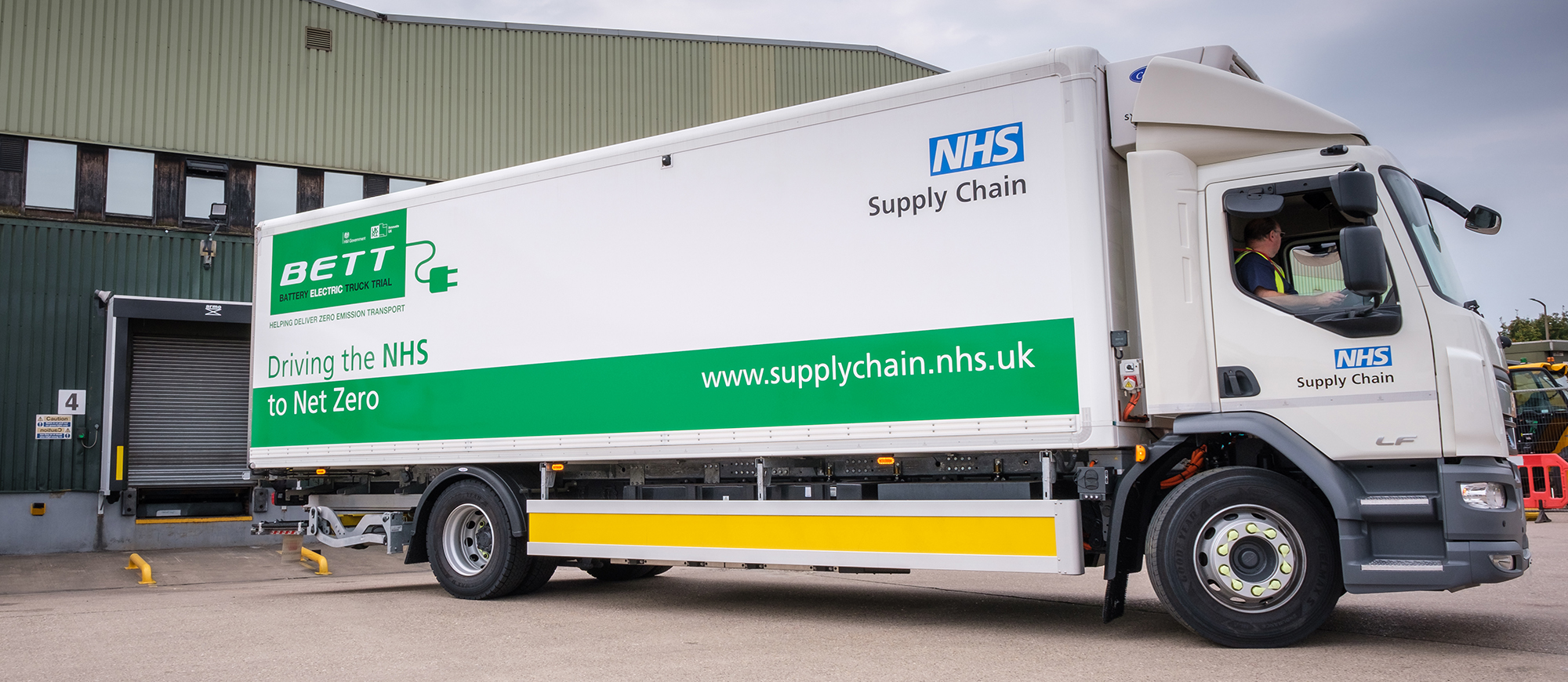 NHS Supply Chain eclectic truck - Driving to net zero