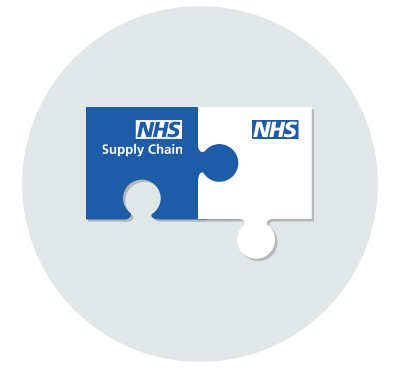 Graphic Depicting NHS Supply Chain Logo in Jigsaw