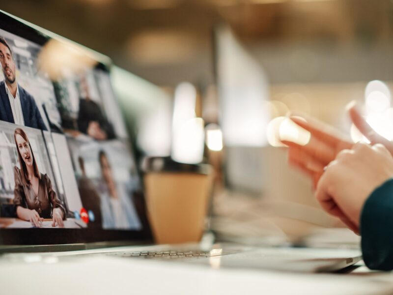 Multiple attendees at webinar on laptop